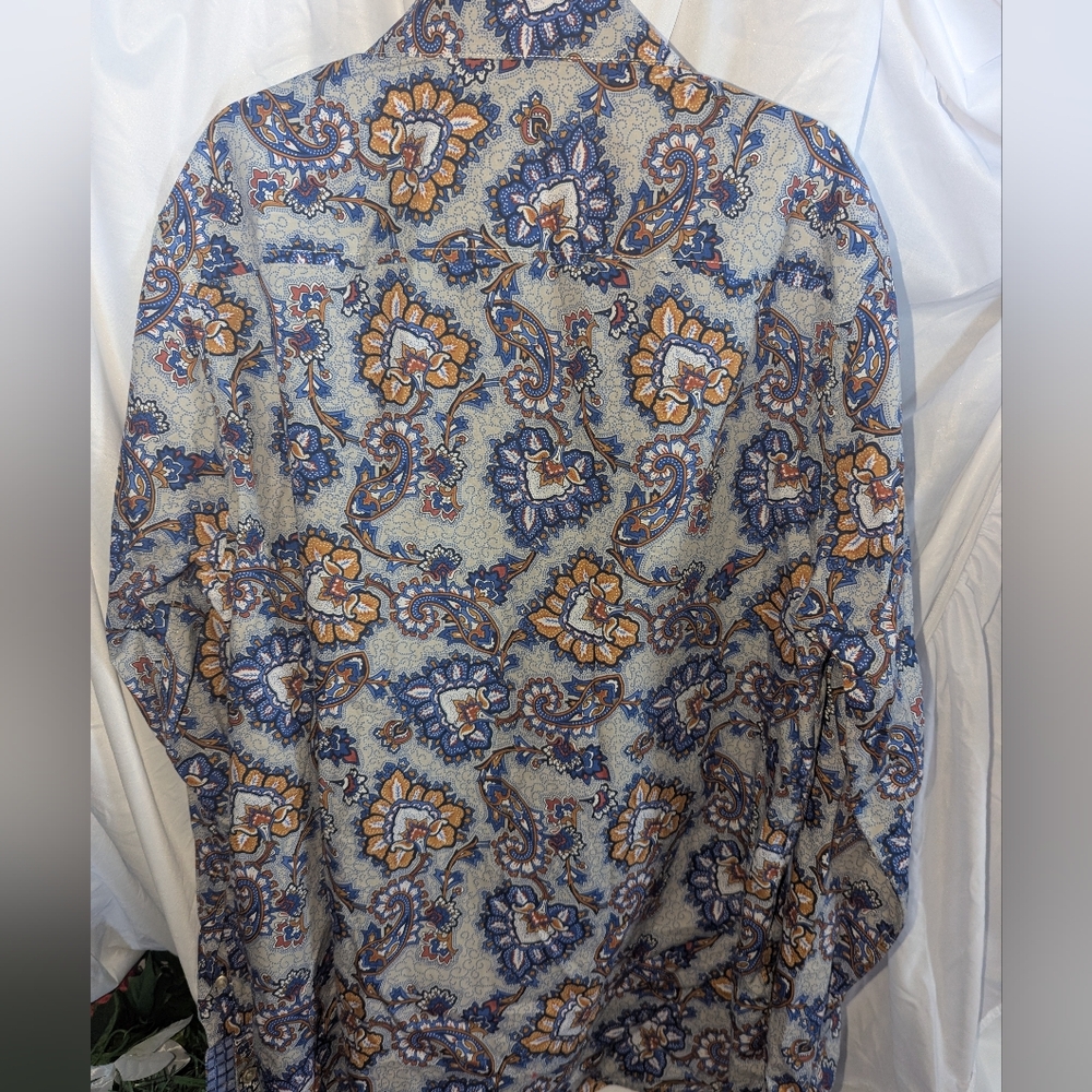 Men's Large Tasso Elba Button‎ Down Shirt - Picture 3 of 4